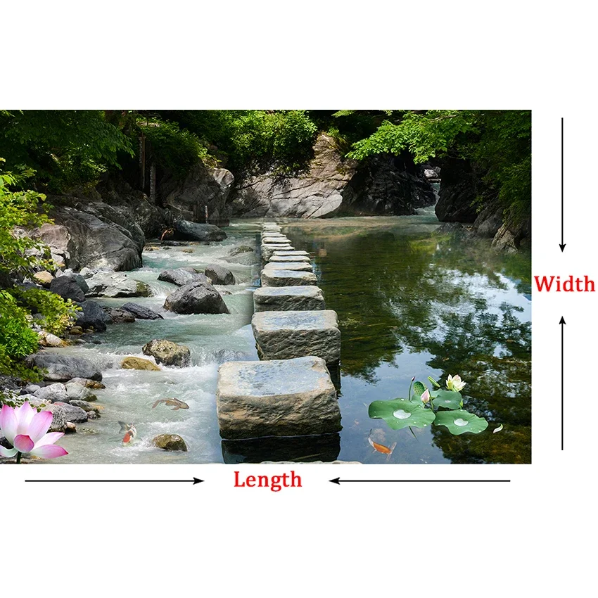 Niestandardowe fototapety 3D Small Creek Stone Pier Bridge 3D malowidła podłogowe pcv wodoodporna samoprzylepna tapeta ścienna Home Decor