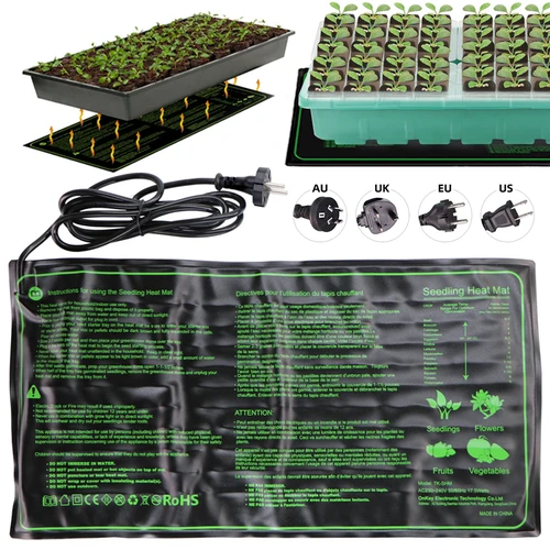 묘목 열 매트 방수 열 패드, 따뜻한 식물 발아, 항온 가열 패드, 미국, 영국, EU, AU 플러그, 정원 용품 