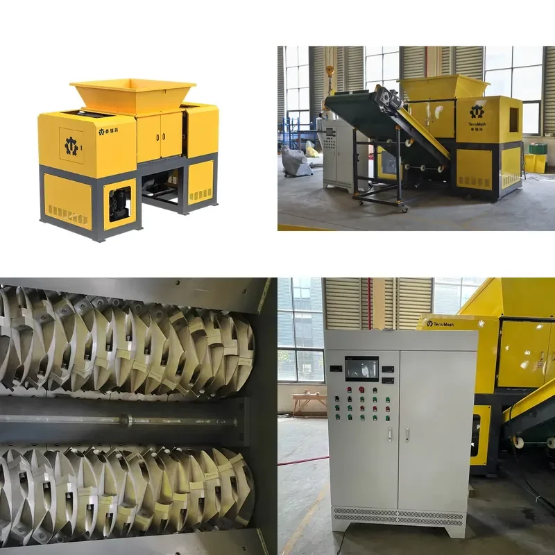 Automatic Twin Shaft Scrap Shredder Machine with Engine and Pump for New Home & Manufacturing Plant Waste Treatment