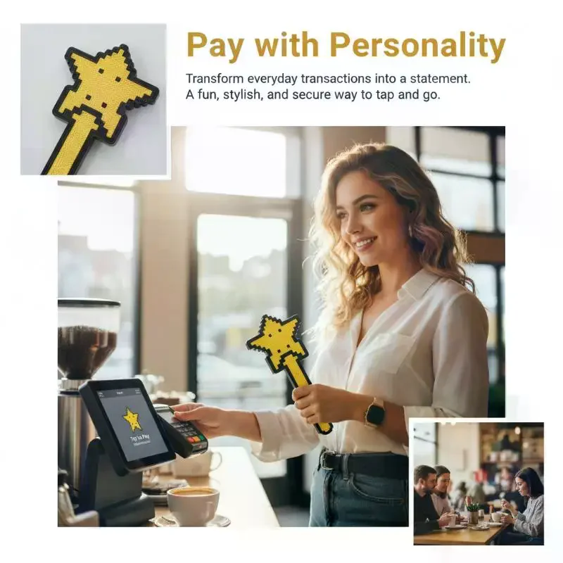 3D Printed Finger Design Payment Wand Card Holder Contactless Tool for Secure Convenient Payment in Crowded Spaces