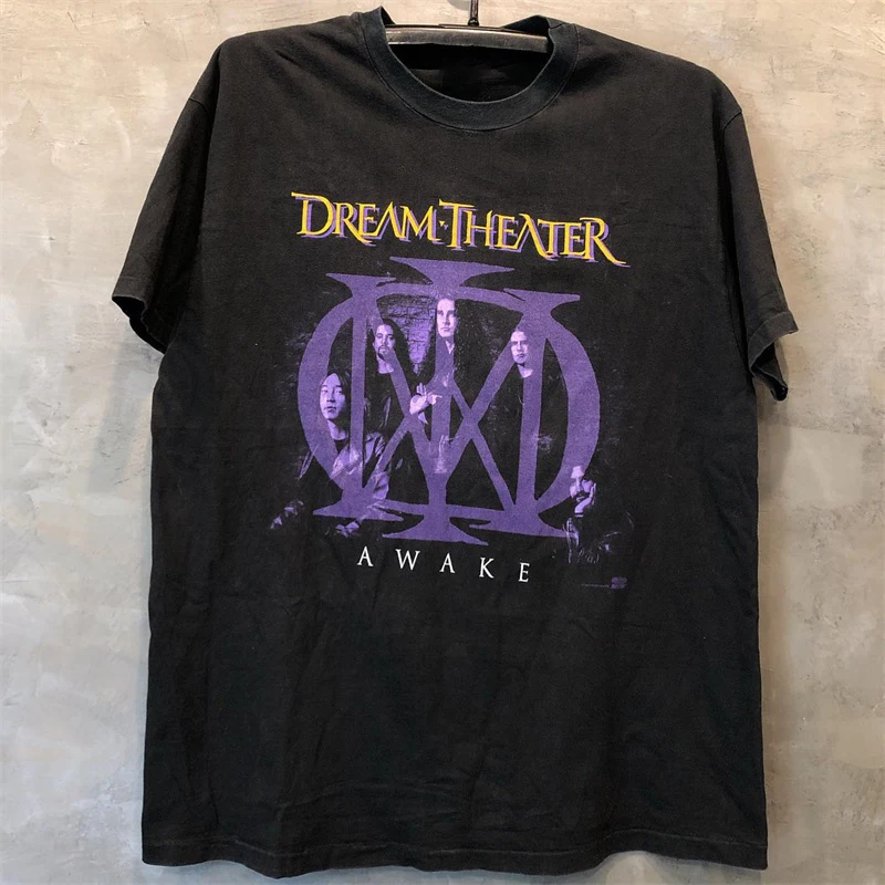 

Summer Dream Theater Dream Theater Band European and American Metal Rock Short Sleeve Vintage Textured T-Shirt Men