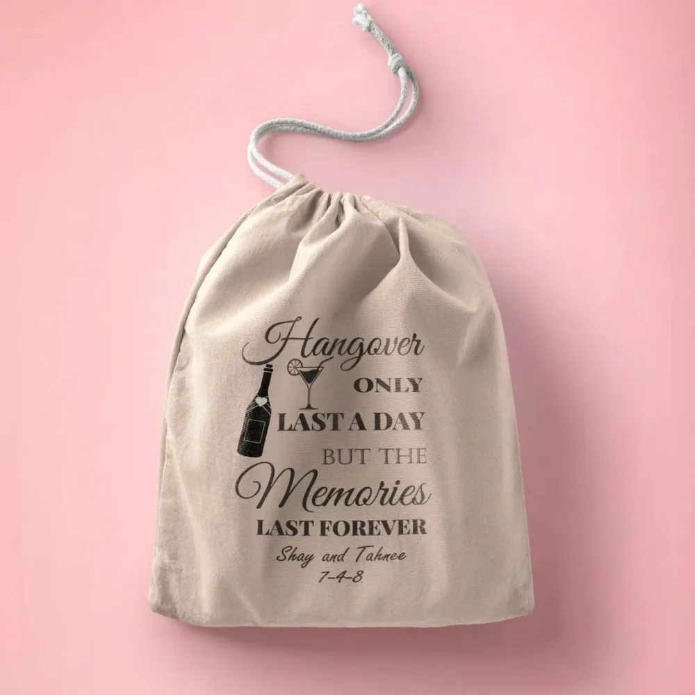 20 pcs Custom Hangover kit Bag,Drawstring Bag Bachelorette Party Favor,Survival Kit Birthday Favor Custom Hangovers Last a Day