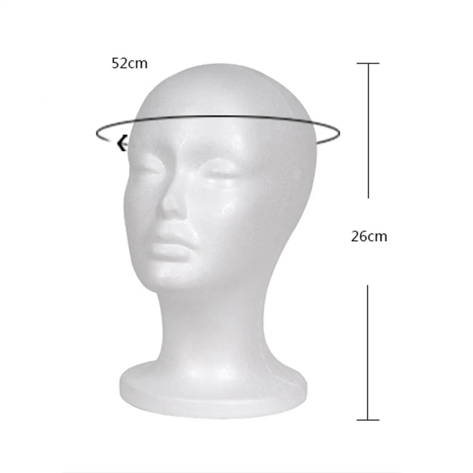 Female Foam Mannequin Head Wig Head Display Smooth Durable Lightweight Foam