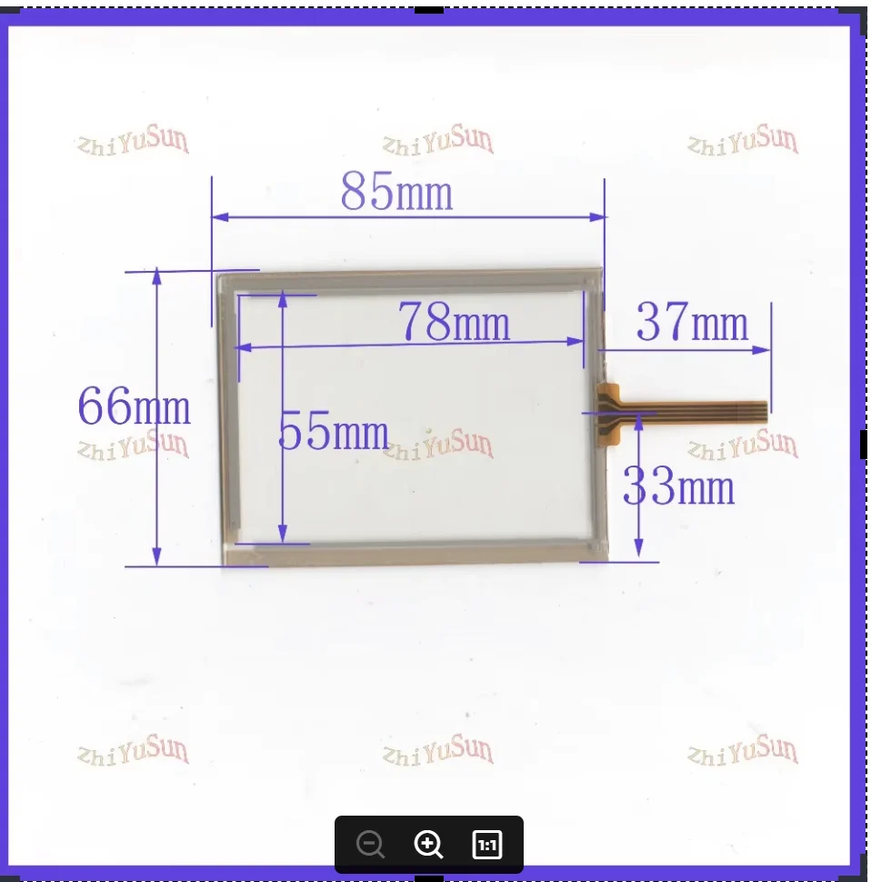

ZhiYuSun3.5 inch 4 wire resistive Touch Panel 85mm*66mm inch Touch Screen Glass FOR Collector touch screen this is compatible