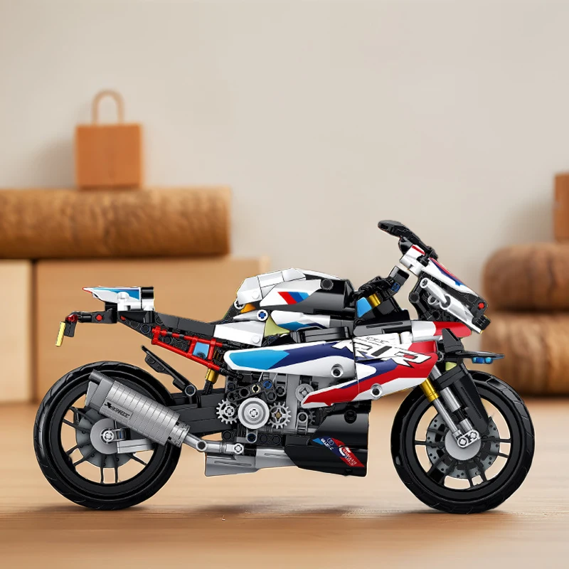MOC 912 قطعة مدينة التقنية سوبر دراجة نارية سباق الدراجات النارية نموذج بنة قاطرة ألعاب مكعبات للأطفال الأولاد الهدايا #5