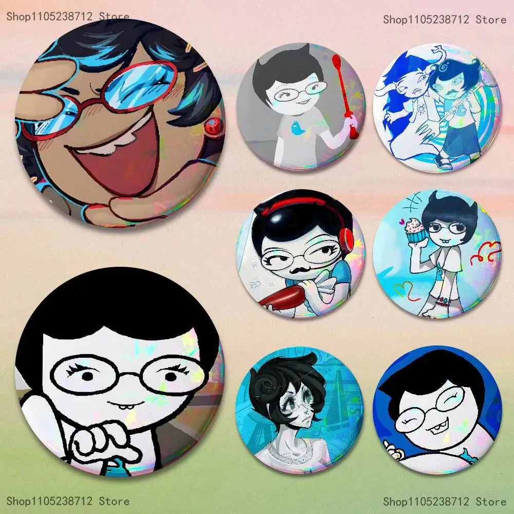 H-HomestuckS J-Jane Crocker Button Pin Bright Printed Icon Gift For Friends Badge Collar Brooch Lapel Pin Metal