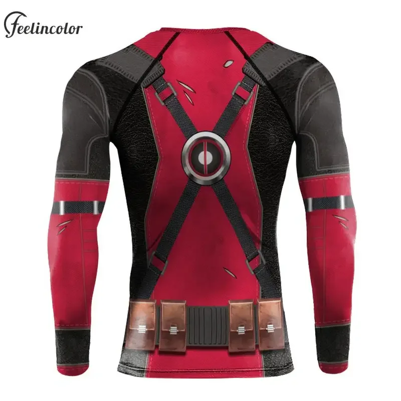 Wolverine Deadpool Compression Shirts Men Long Sleeve T-Shirts Gym Elastic Fitness Sportwear Fancy Party Clothes Male Clothing