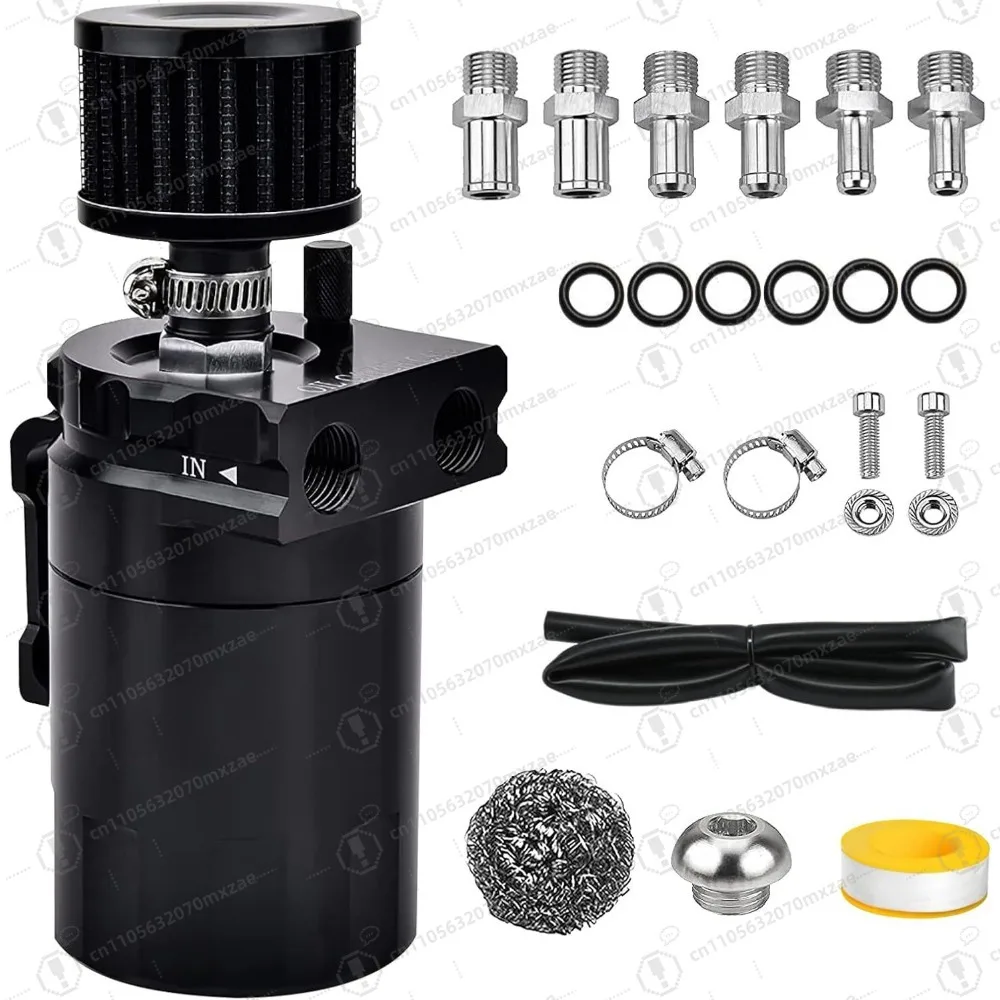 Universelles Prallkasten-Set mit Entlüftungsfilter, 300 ml Aluminium-Luft-Ölabscheider-Tank, NBR-Kraftstoffschlauch-Sets für PCV-System