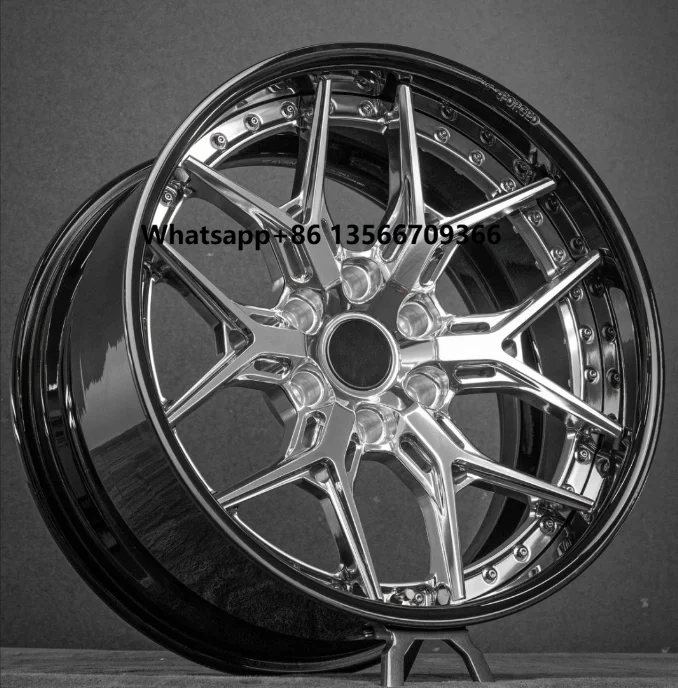 

Custom 2-PCS Polished Spokes and Black Coated Barrel Forged Wheels/rims for Mercedes Benz,,Porsche, Size 18''-24''