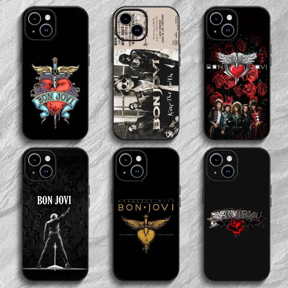 B-bon j-jovi banda capa de telefone para 17 12 13 14 15 16pro max mini clássico mais forte atração magnética