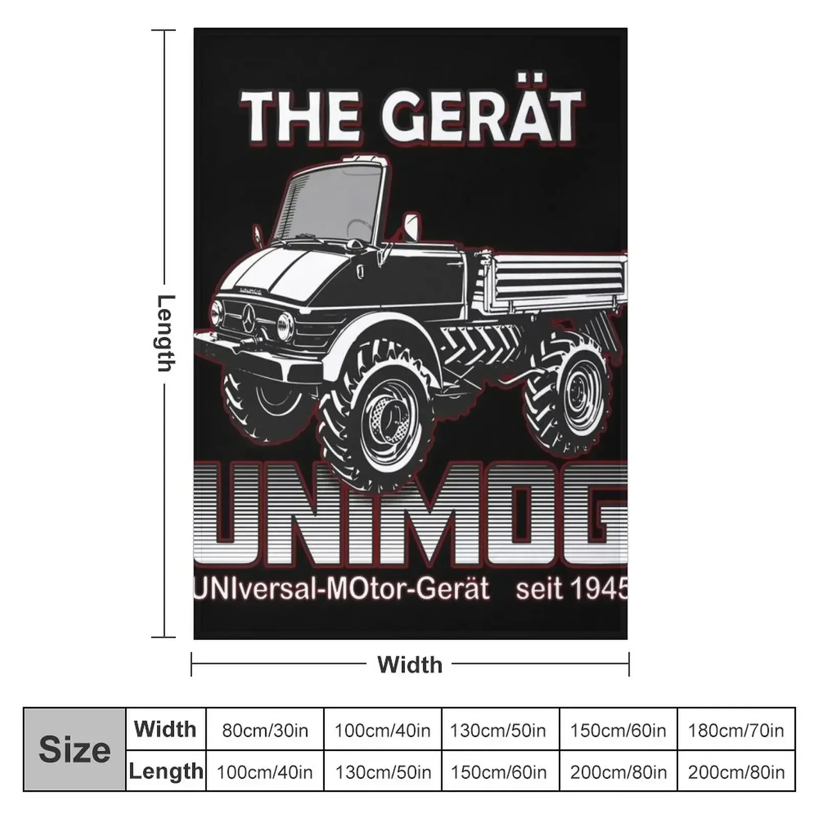THE GREAT UNIMOG (UNIversal-MOtor-Ger?t) - on black Throw Blanket couch cozy soft plush fuzzy picnic outdoor blanket