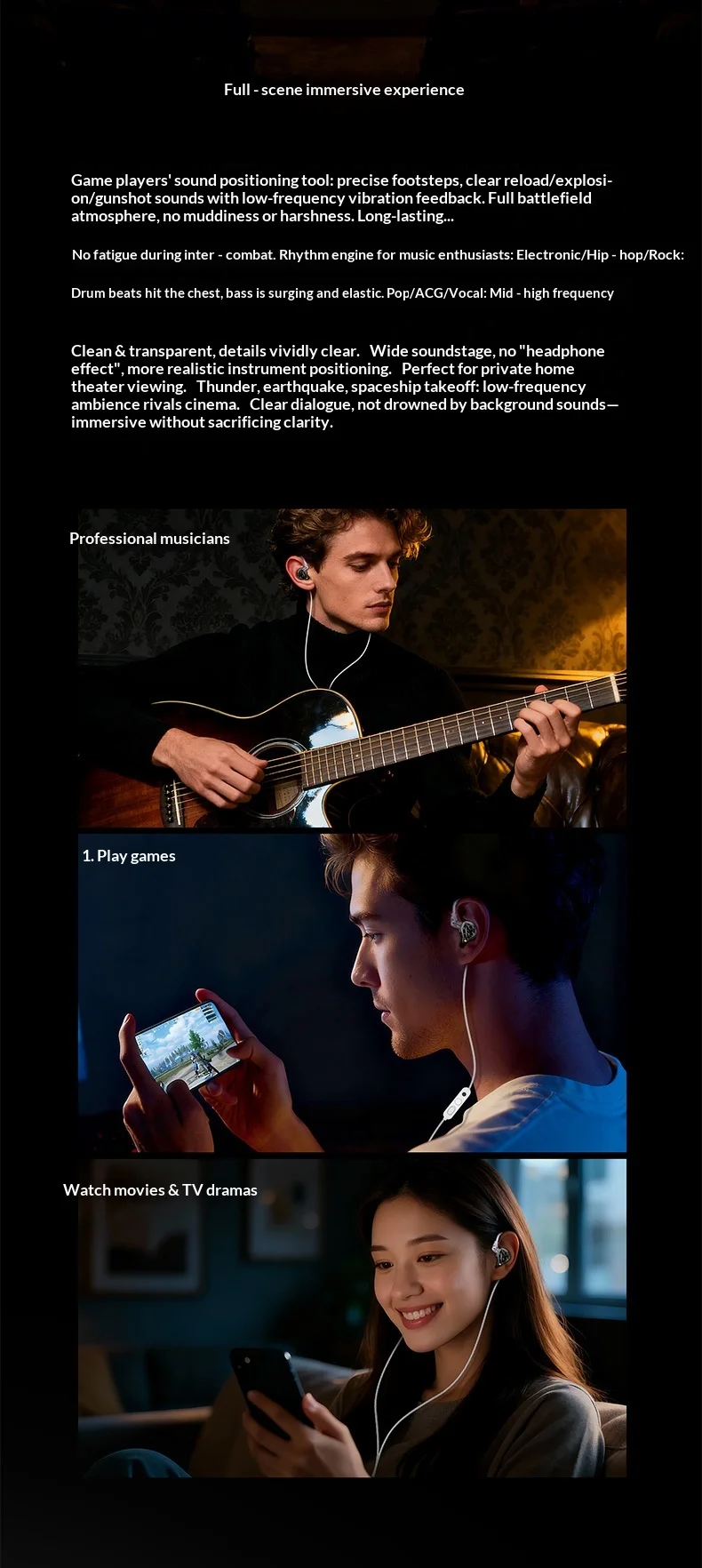 KZ Vibe X HIFI In-Ear-Monitor-Kopfhörer, 13-mm-Treiber, tiefer Bass, kabelgebundene IEM-Ohrhörer, Geräuschisolierung für Musik und Gaming. – Detail 10