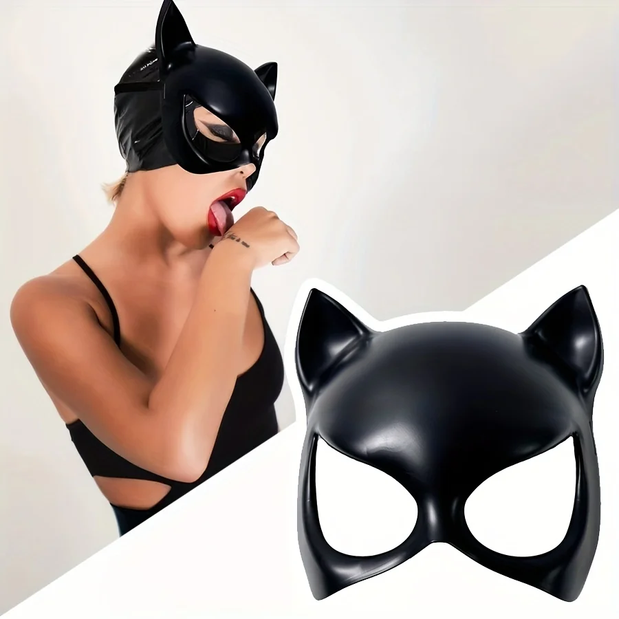 1-Pack Seductive Black Cat Mask, Exquisite Texture & Strong Atmosphere, Ideal for Halloween, Christmas & Carnival Gifting