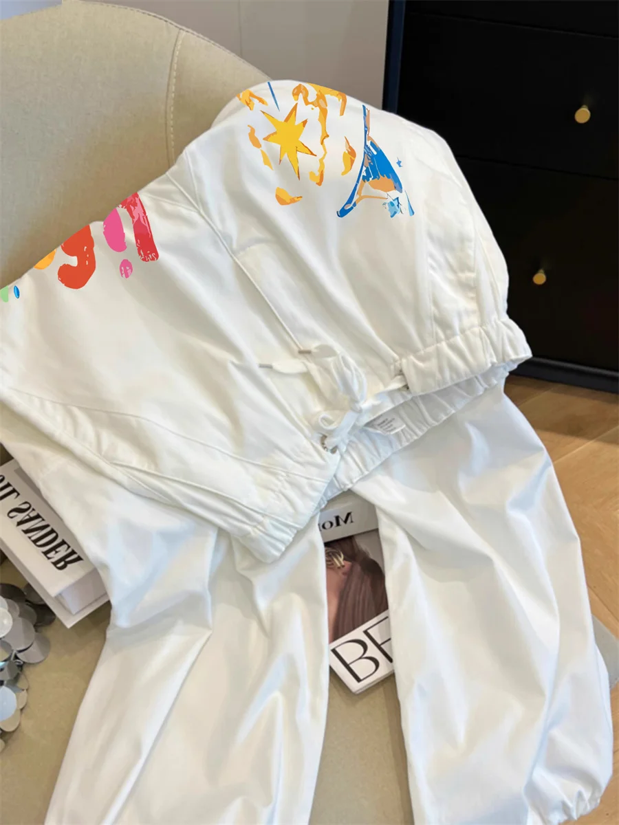 American Cool fiti imprimer pantalon de travail décontracté pantalon ample jambe droite pour hommes et femmes été Vintage haute rue