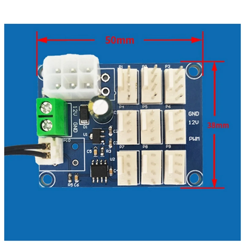 PWM Speed Controller 12V Temperature Measurement Control NTC Control Computer Case Fan Multi-Circuit Speed Controller Durable