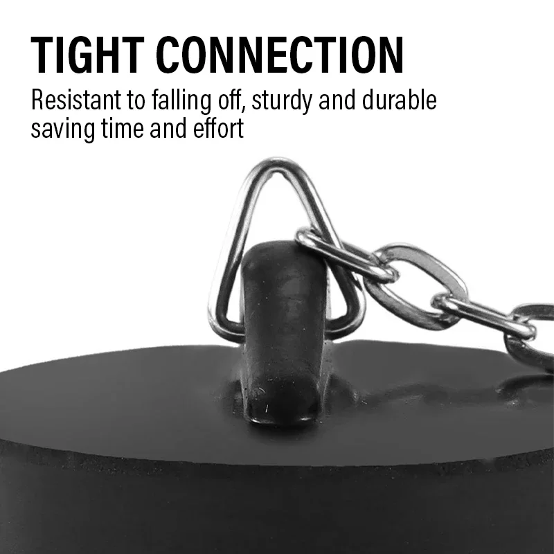 Sink Plug Universal Rubber Drain Stopper with Round Beaded Chain Bath Sink Drain Stopper Plug for Bathroom Bathtub Kitchen