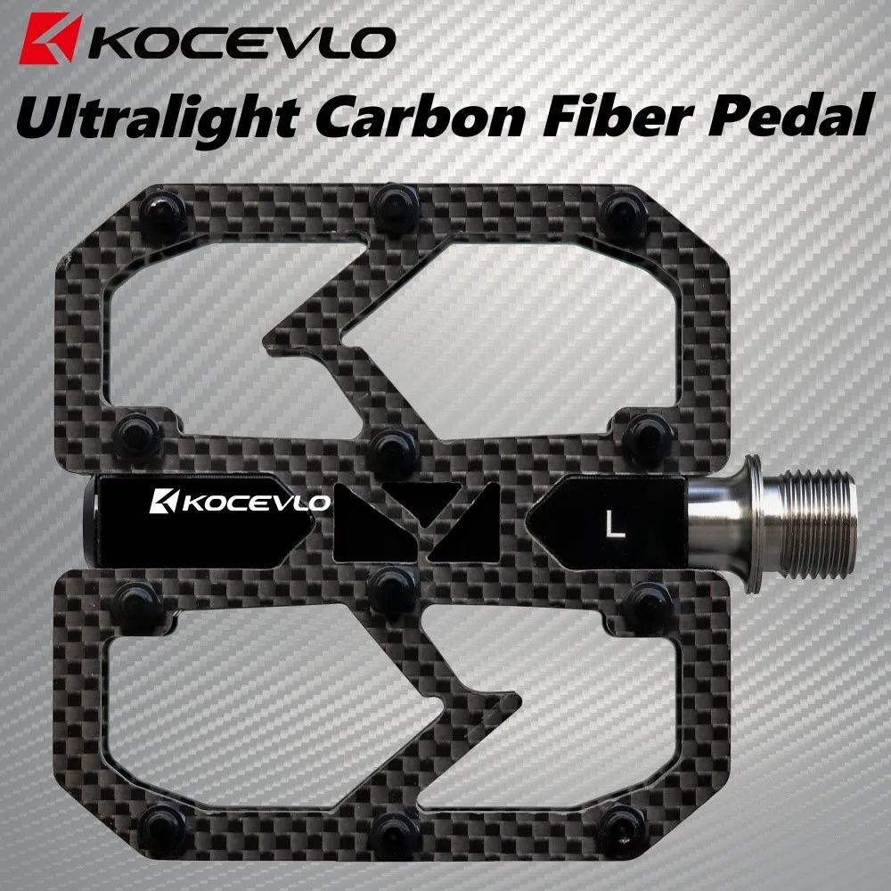 Neue Fahrradpedale, Kohlefaser-Pedal, 3-Lager, ultraleicht, MTB, Rennrad, Titan, rutschfest, Schnellspanner, Universalgewinde – Detail 2
