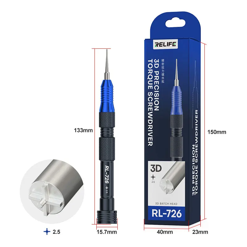 RELIFE RL-726 3D S2 steel bit Precision Torque Screwdriver Suitable for Disassembly and Repair of Electronic Equipment