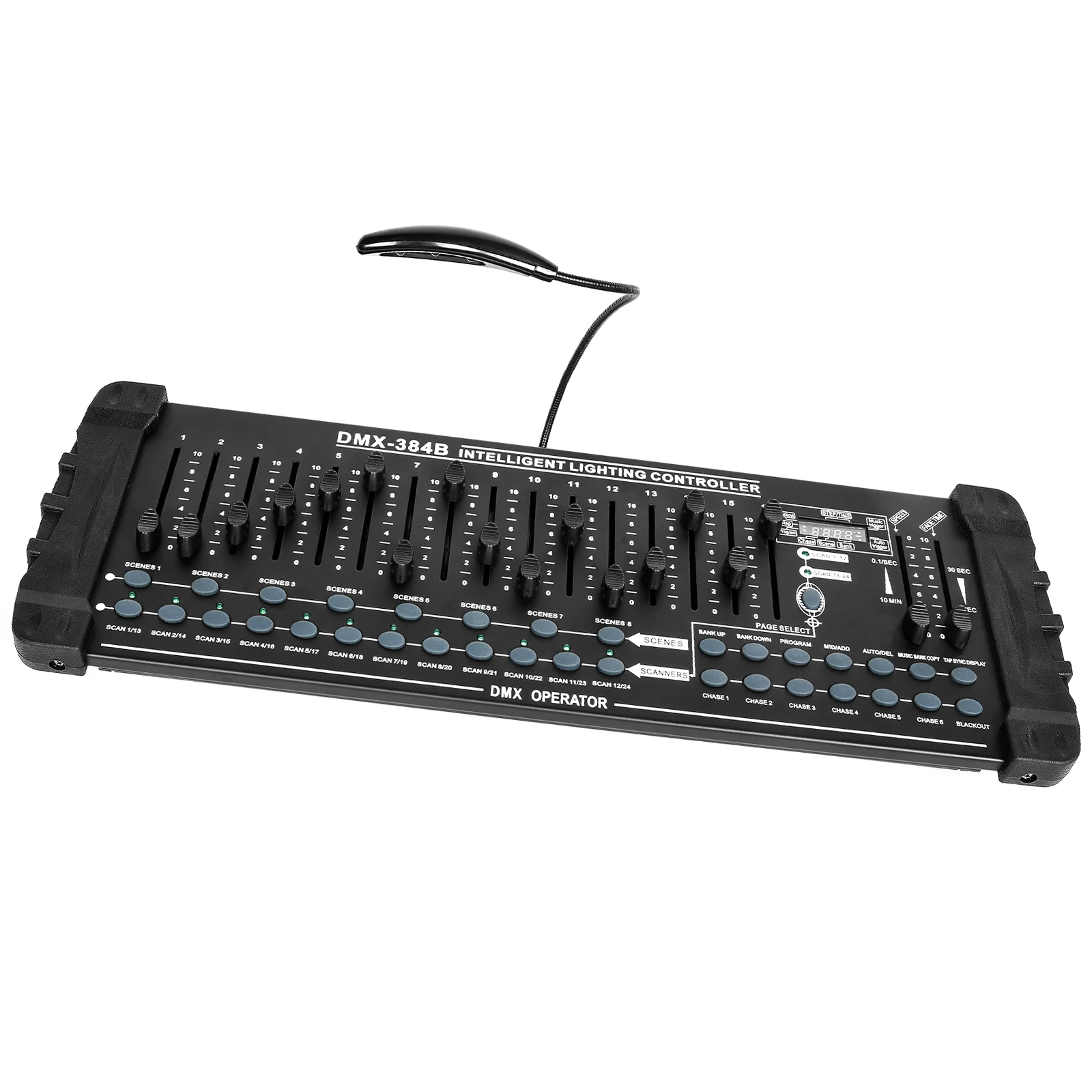 Black DMX and MIDI Operator 384 Channel Light Controller DMX512/1990 Standard for Live Concerts KTV DJs Clubs