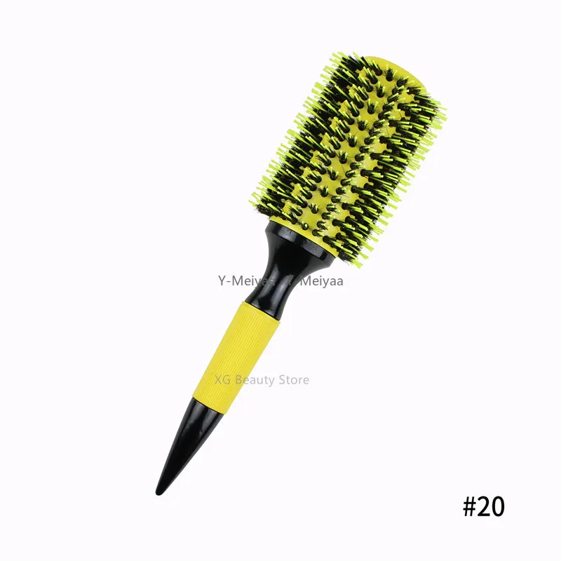 1/6 Stück Wildschweinborsten-Holzkamm Runde Haarbürste Lockenbürsten Damen-Haarstyler Professionelles Friseur-Styling-Werkzeug – Detail 12