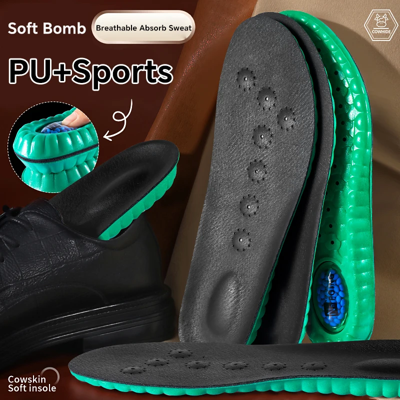 Neue Rindsleder-Einlegesohlen, Leder, Latex, Sport-Einlegesohle, Schuhe für Schuhe, Fußgewölbeunterstützung, Schuhpolster, Luftpolster, stoßdämpfende Sohleneinlagen – Detail 4