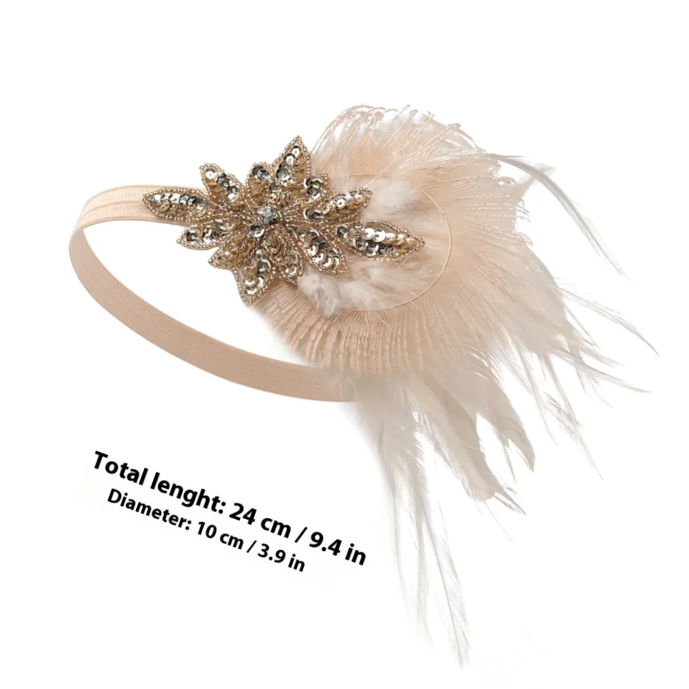 عقال الزعنفة فو بلوم حفل زفاف مأدبة الكرة 1920s خوذة المرأة طافوا 20s اكسسوارات خمر نمط #6