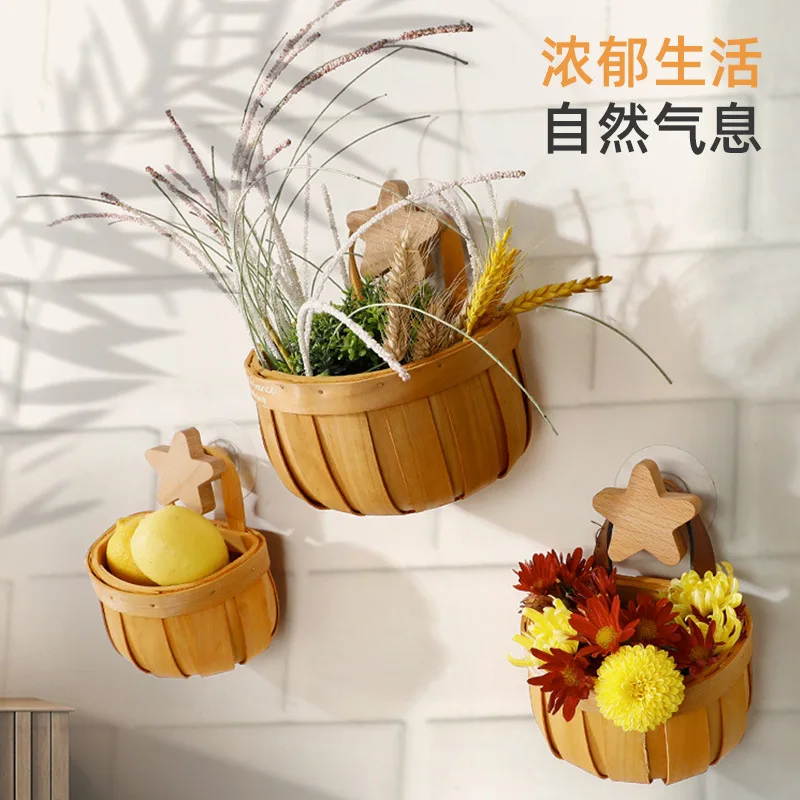 

Две кухонные корзины для хранения имбиря и чеснока, плетеная корзина для лука, имбиря и чеснока, бамбуковая тканая настенная подвесная коробка для хранения