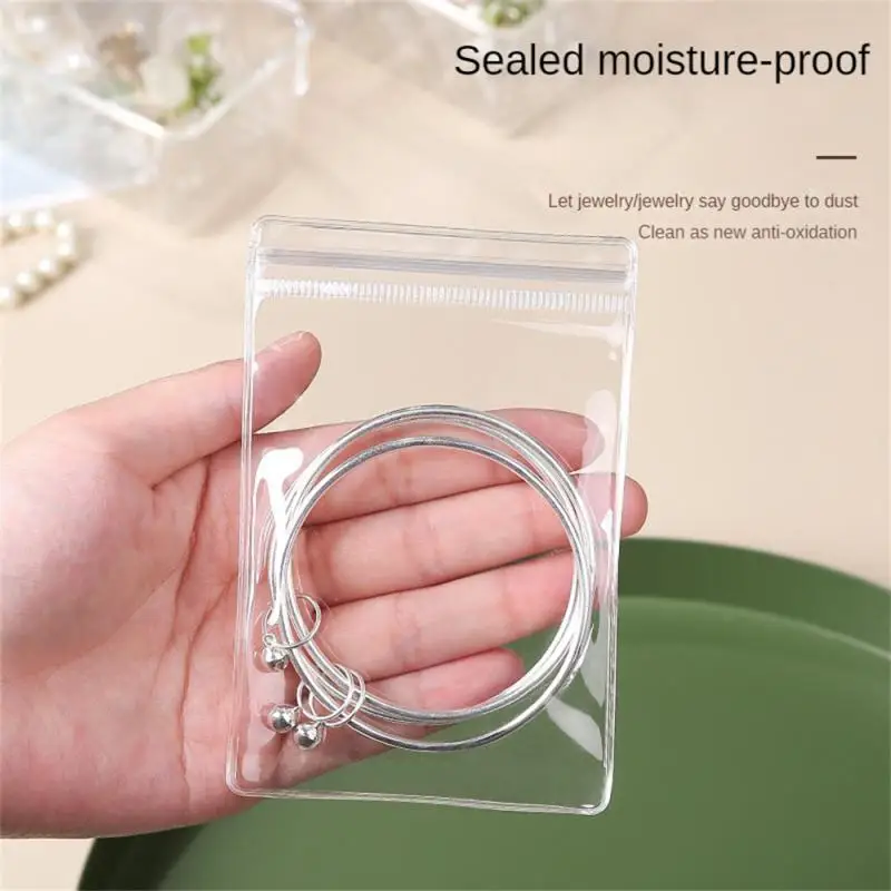 1PCS Transparent Self-sealing Bag Anti-oxidation Thickened Jewelry Literary Play Jade Gold Earring Jewelry Storage Sealed Bag