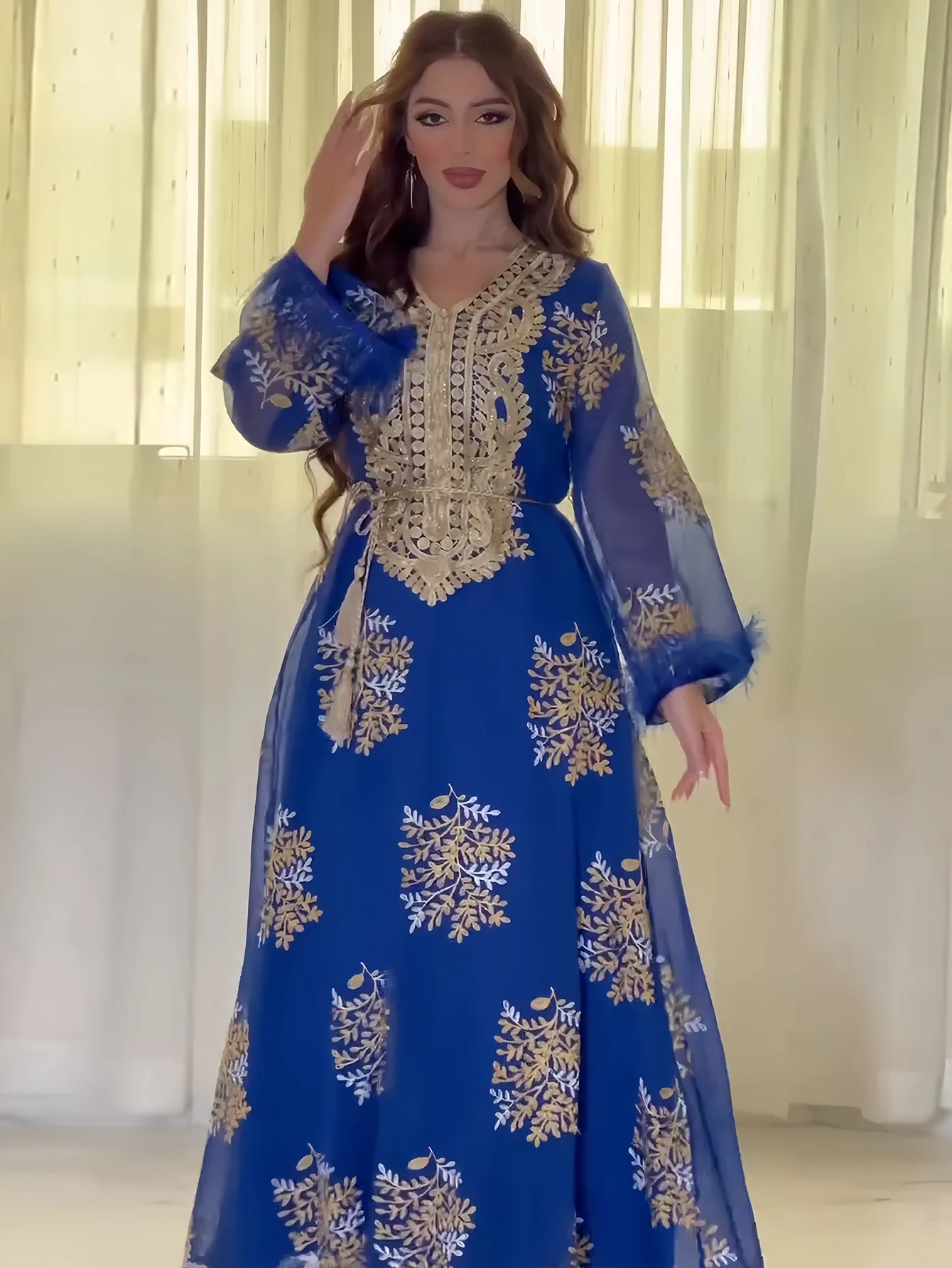 

New Dubai Embroidery Abayas for Women Muslim Evening Party Maxi Dress Turkey Kaftan Eid Djellaba Islam Jalabiya Morocco Vestidos