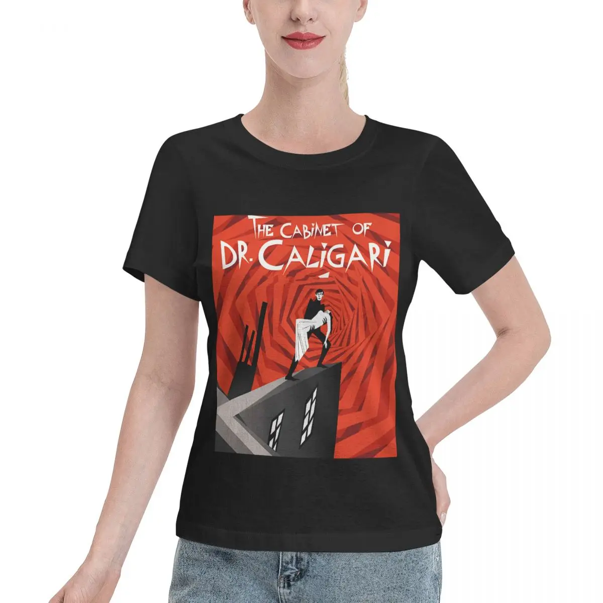 Excellent Craftsmanship The Cabinet Of Dr Caligari Horror Movie Vintage Women's T-shirt Casual Street Women Daily Outfit Top