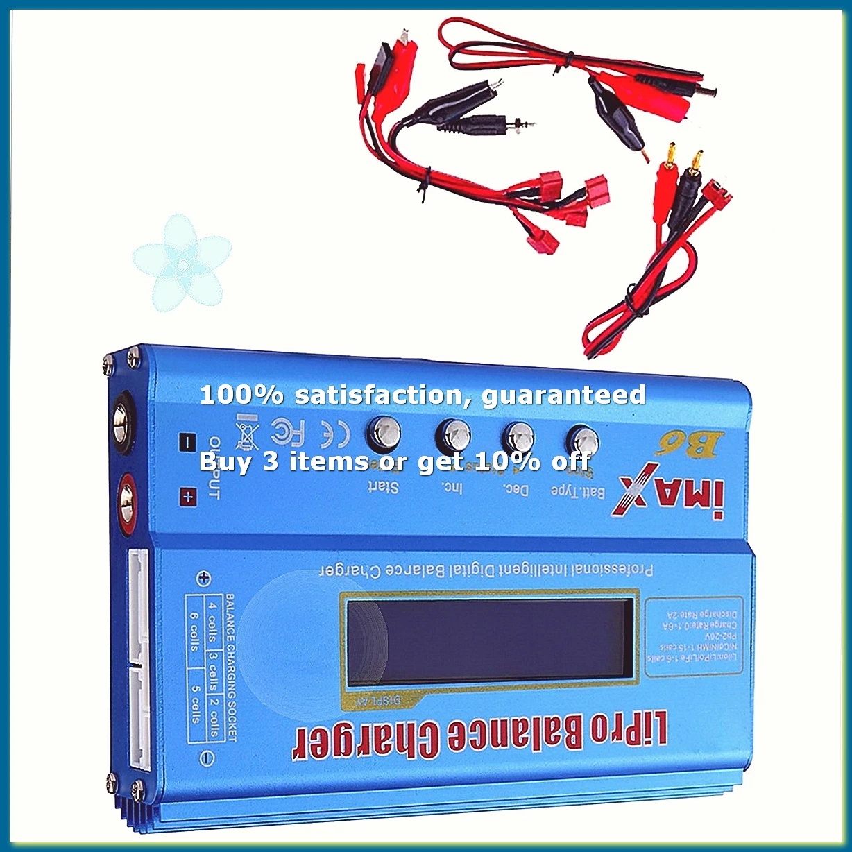 For B6 80W Lipo Battery Charger+T Plug Lipo NiMh Li-Ion Ni-Cd Digital Lipro Balance Charger Battery Smart Charger-DT30