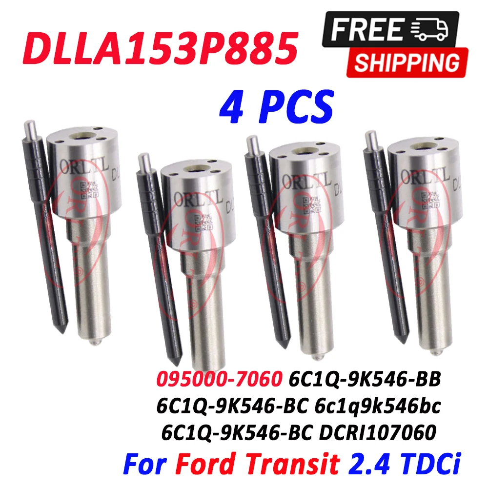 

4 PCS ORLTL New DLLA153P885 Common Rail Injector 095000-7060 Nozzle DLLA 153 P 885 Diesel Fuel Injection For Ford Transit 2.4