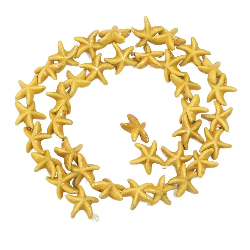Stone Powder Starfish Turquoise Beads Handmade Craft Waterproof Sea Loose Spacer Stone Beads Multicolor Ornaments