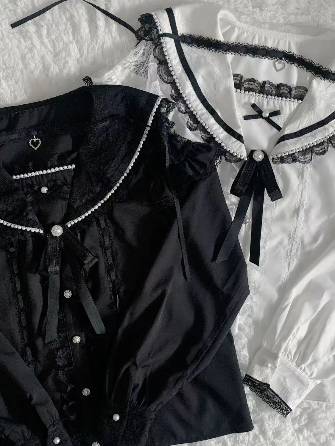 

Japanese Sweet Lolita Blouse 2024 - Kawaii Jirai Kei Y2K Aesthetic Shirt Long Sleeve Cute Elegant Tops for Women