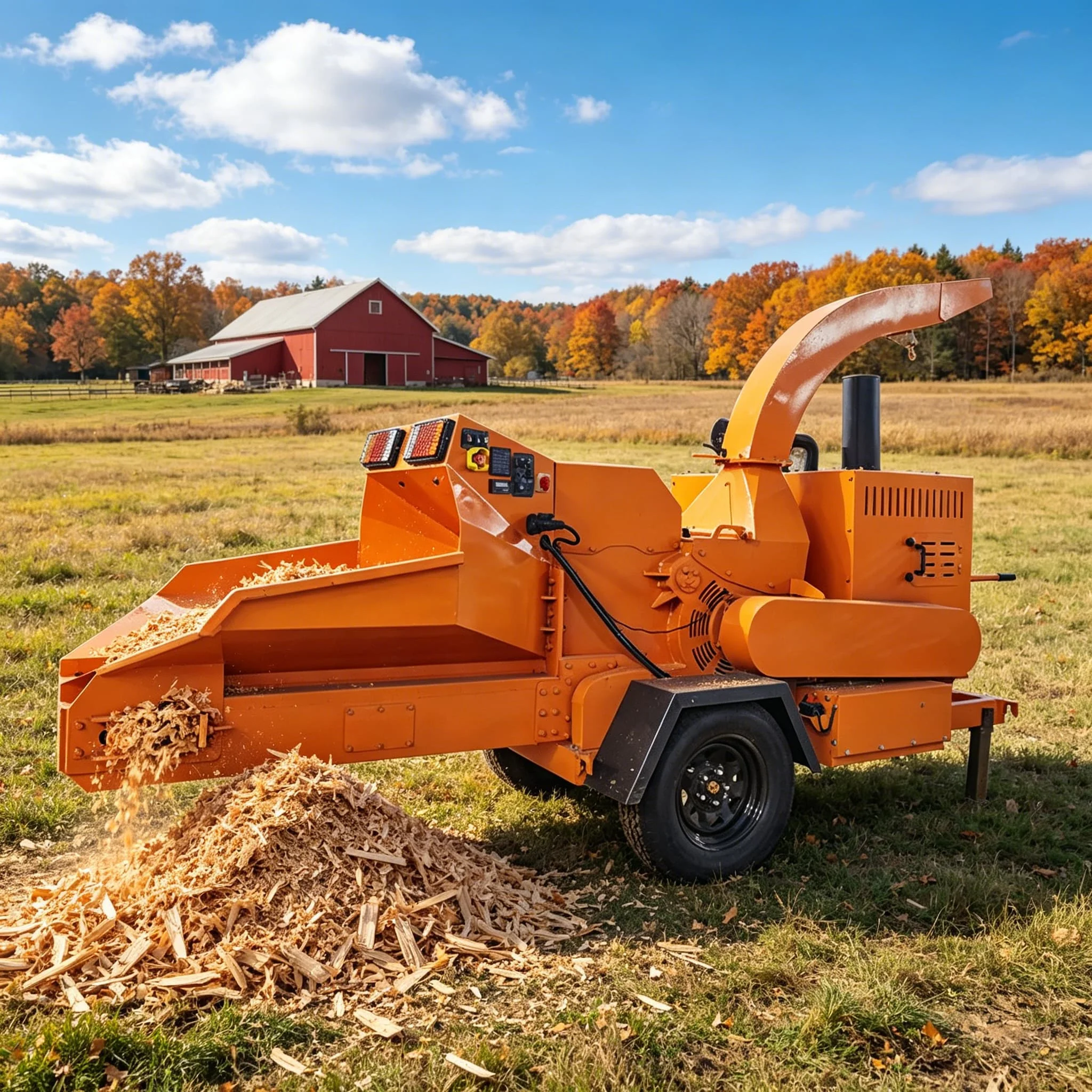 Gear Wood Chopper Hydraulic Shredder Tree Branch Chipper Hammer Mill 220v Forestry Machinery High Output Diesel Engine