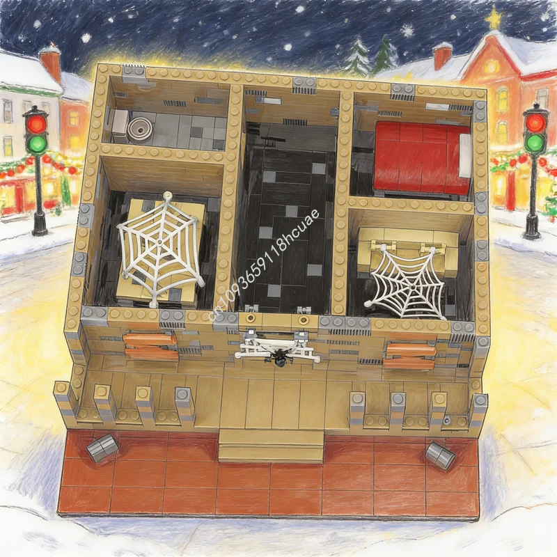 1077pcs MOC Halloween Special Haunted House Seasonal Model Building Blocks Architecture Toys Christmas Gift Idea Education Brick