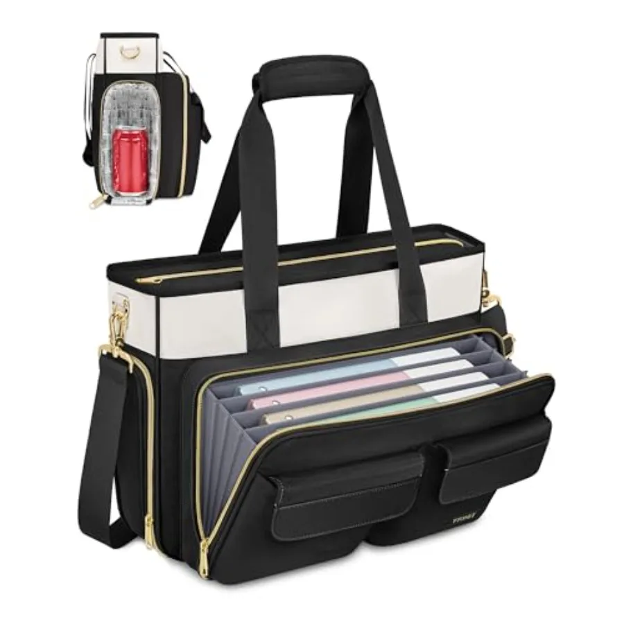 

Teacher Bag for Women 15.6 Inch Teacher Tote Bag with Laptop Protective and Accordion File Pockets Laptop Tote Work Bags Nurse
