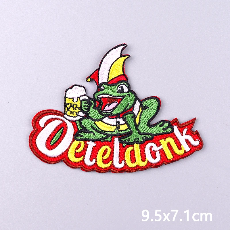 Oeteldonk embleem borduurwerk patch op kleding DIY Nederland carnaval geborduurde patches opstrijkbare patches voor kleding naai badges