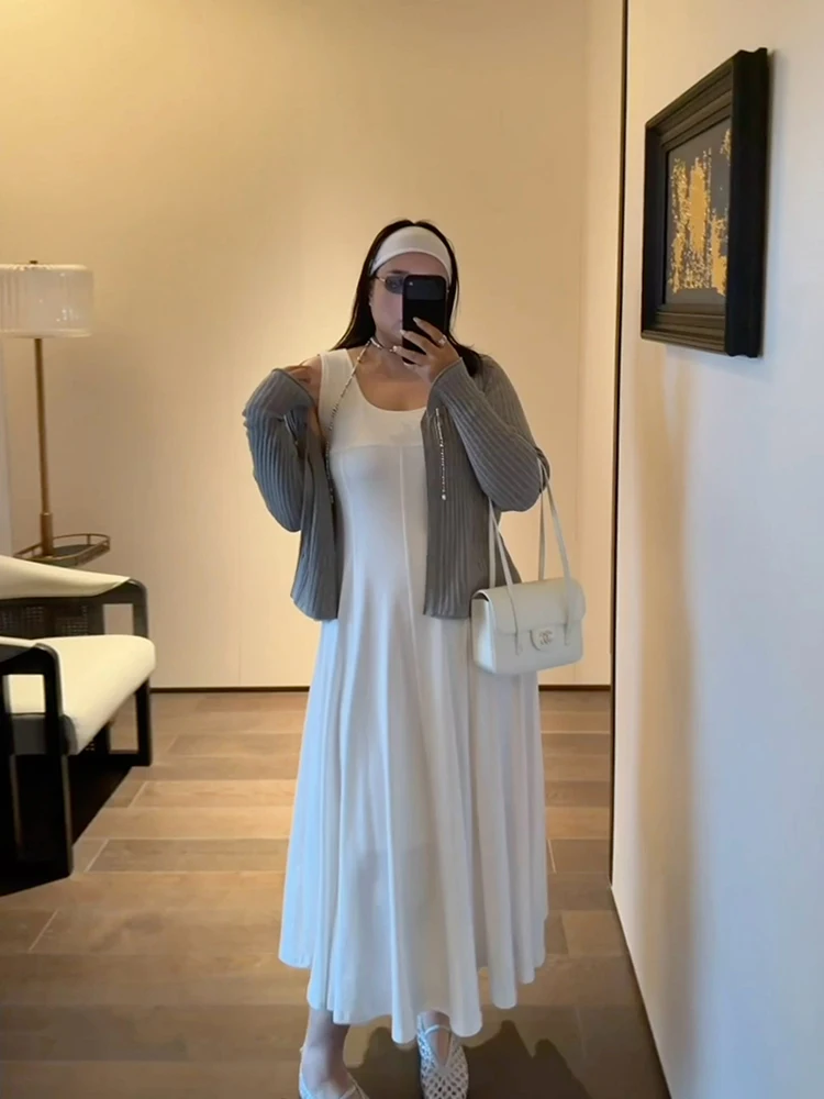 

Простая юбка-карандаш с поясом для женщин больших размеров, с круглым вырезом, весенняя, повседневная, в стиле Little Xing