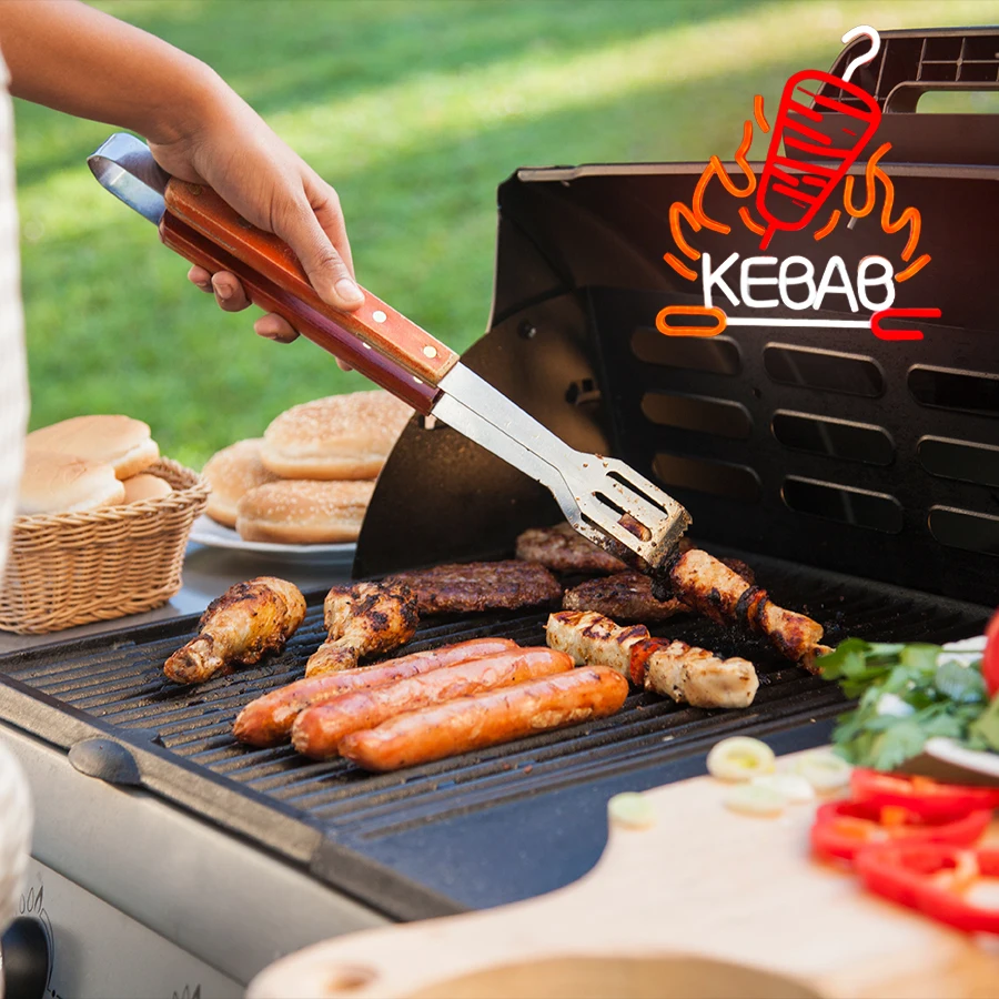 علامة كباب النيون، أضواء النيون المعلقة جدار ديكور فني ل دونر كباب كباب كاباباب مطعم البحر الأبيض المتوسط أو الغذاء #3