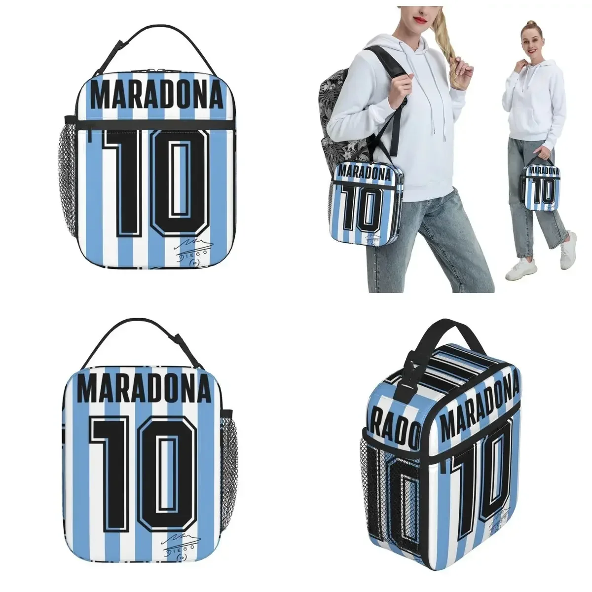 Diego Maradona 10 Product Insulated Lunch Bag School Food Box Reusable New Arrival Cooler Thermal Bento Box