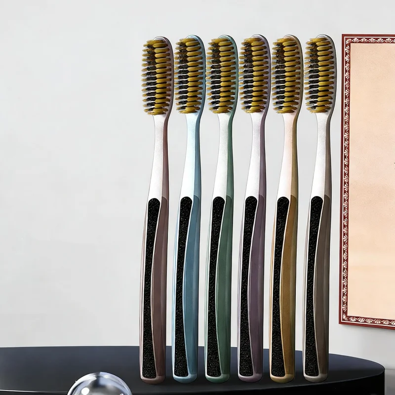 

Набор из 6 зубных щеток с разными дизайнами, длинная головка для глубокой чистки, бережное воздействие на десны, подарочный набор для взрослых, для домашнего использования, зубная щетка для ухода за деснами, зубная щетка в стиле макарон, отличный подарок.