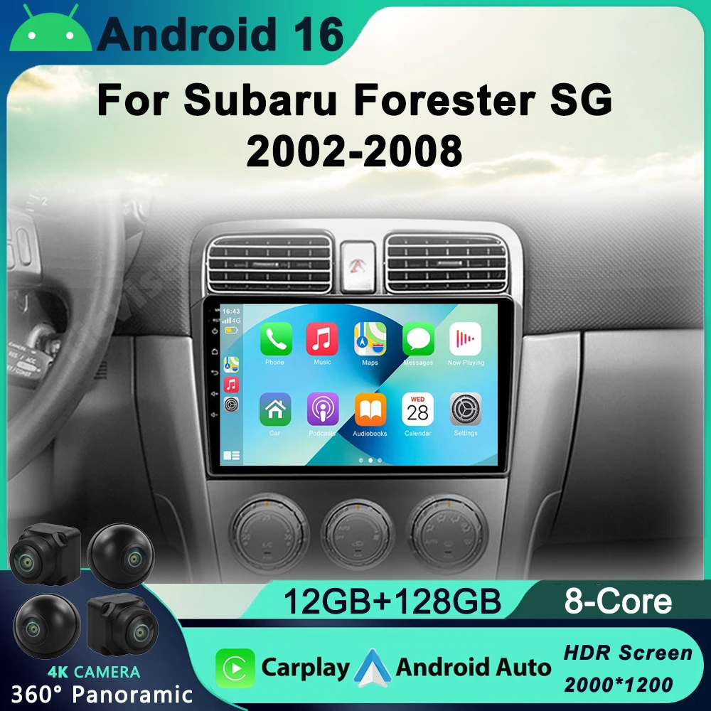 

Android 16 Audio For Subaru Forester SG 2002 - 2008 Car Radio Multimedia Video DVD Player Navigation Autoradio Navi 2 Din