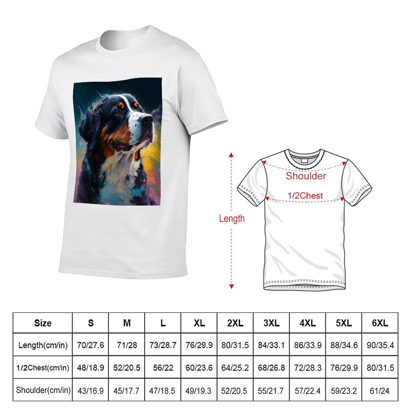 Greater Swiss Mountain Dog Synesthetic Splash Painting Artwork T-Shirt aesthetic clothes essential t shirt vintage t shirt men