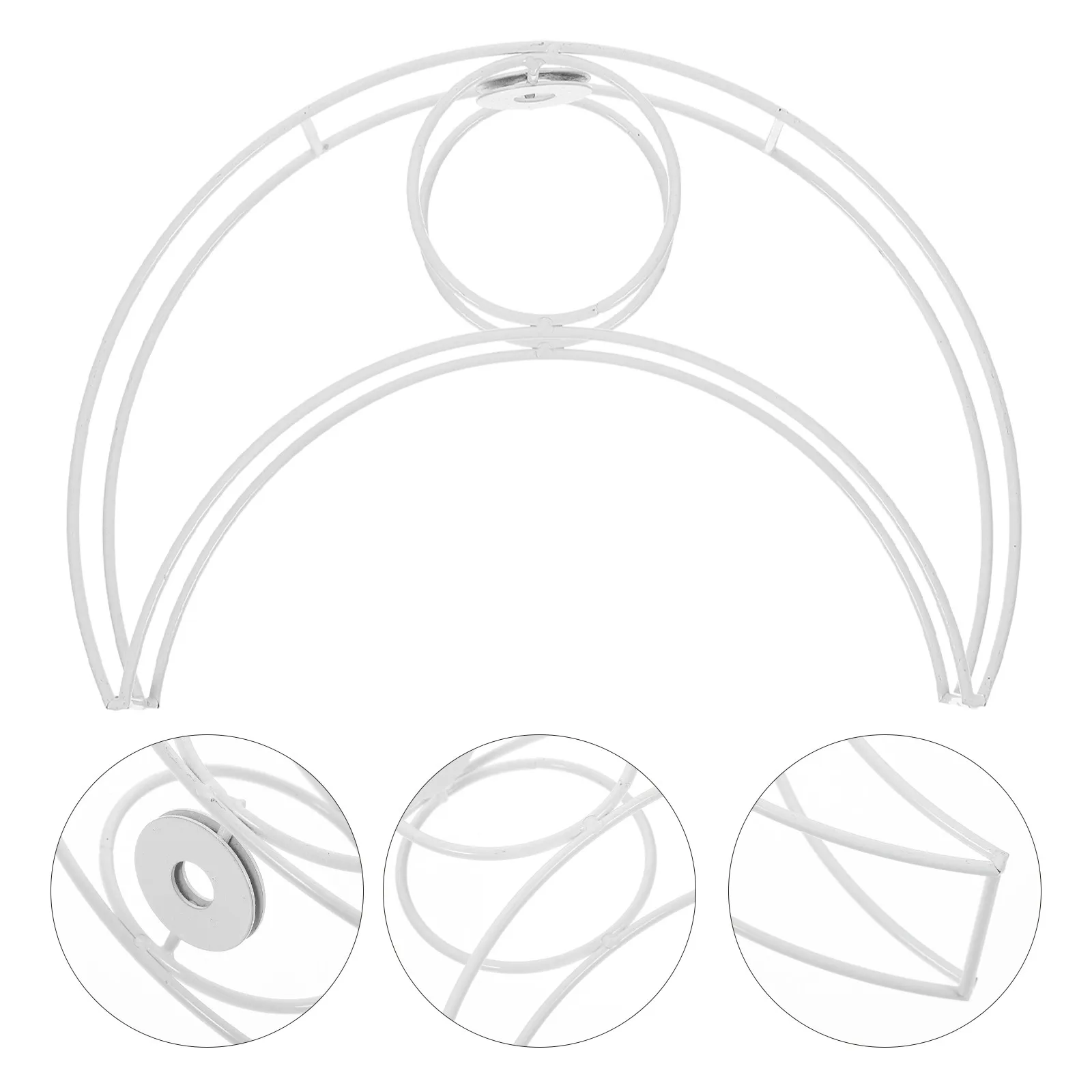 

Moon Shape Metal Lampshade Frame Sturdy DIY Table Lamp Frame Long-Lasting Desk Light Shade Holder Metal Cage Lampshade Frames