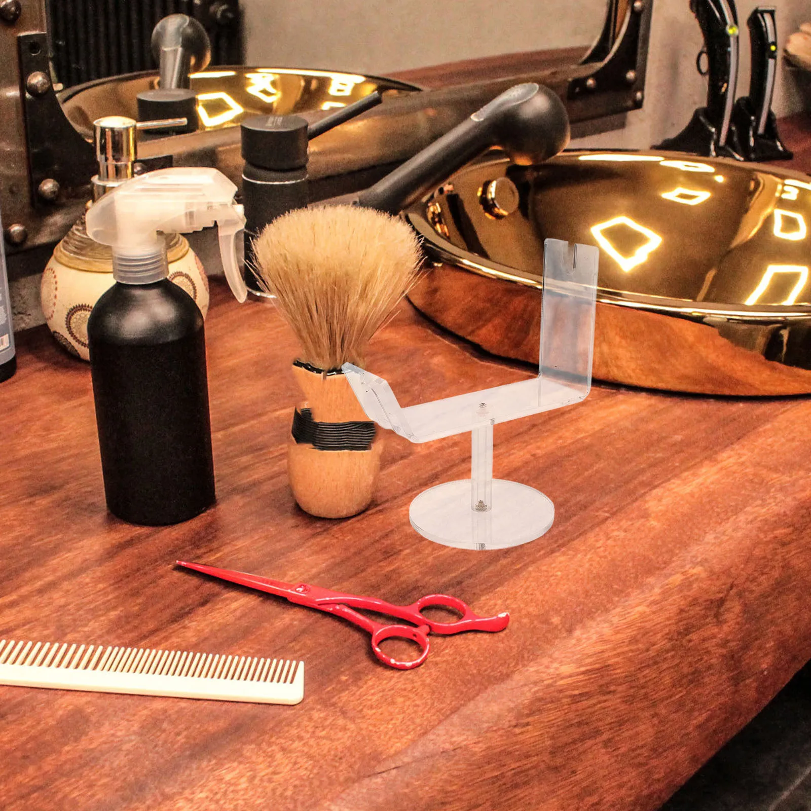 

Scissor Stand Durable Acrylic Barber Scissor Holder Compact Desktop Organizer Anti-Skid Base Design