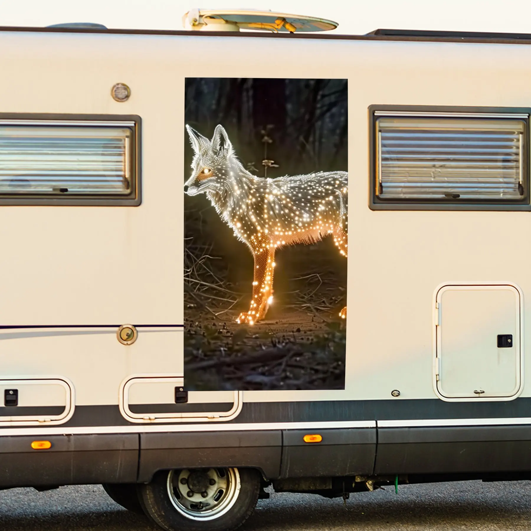 

Светящаяся наклейка на автомобиль с лисой, виниловая наклейка на заднюю часть автомобиля, водонепроницаемые самоклеящиеся виниловые наклейки для хвоста и бампера автомобиля, украшение P