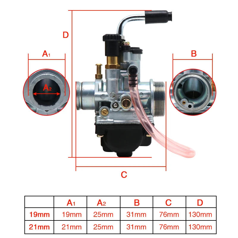 ZSDTRP-PHBG Carburetor 19BS 21BS Racing Carburador with M32*1.25 air filter for 50cc 70cc 90cc VHB/VHBZ/VHBT Parts UB / MB