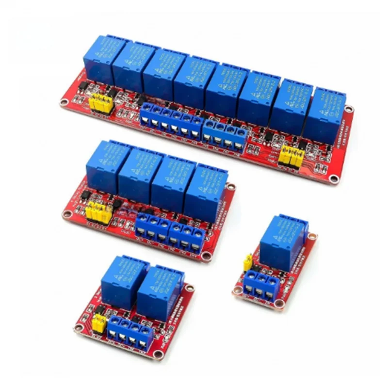 

1/2/4/8Road 5V Relay Module Optocoupler High and Low Level Single Chip Microcomputer Red plate