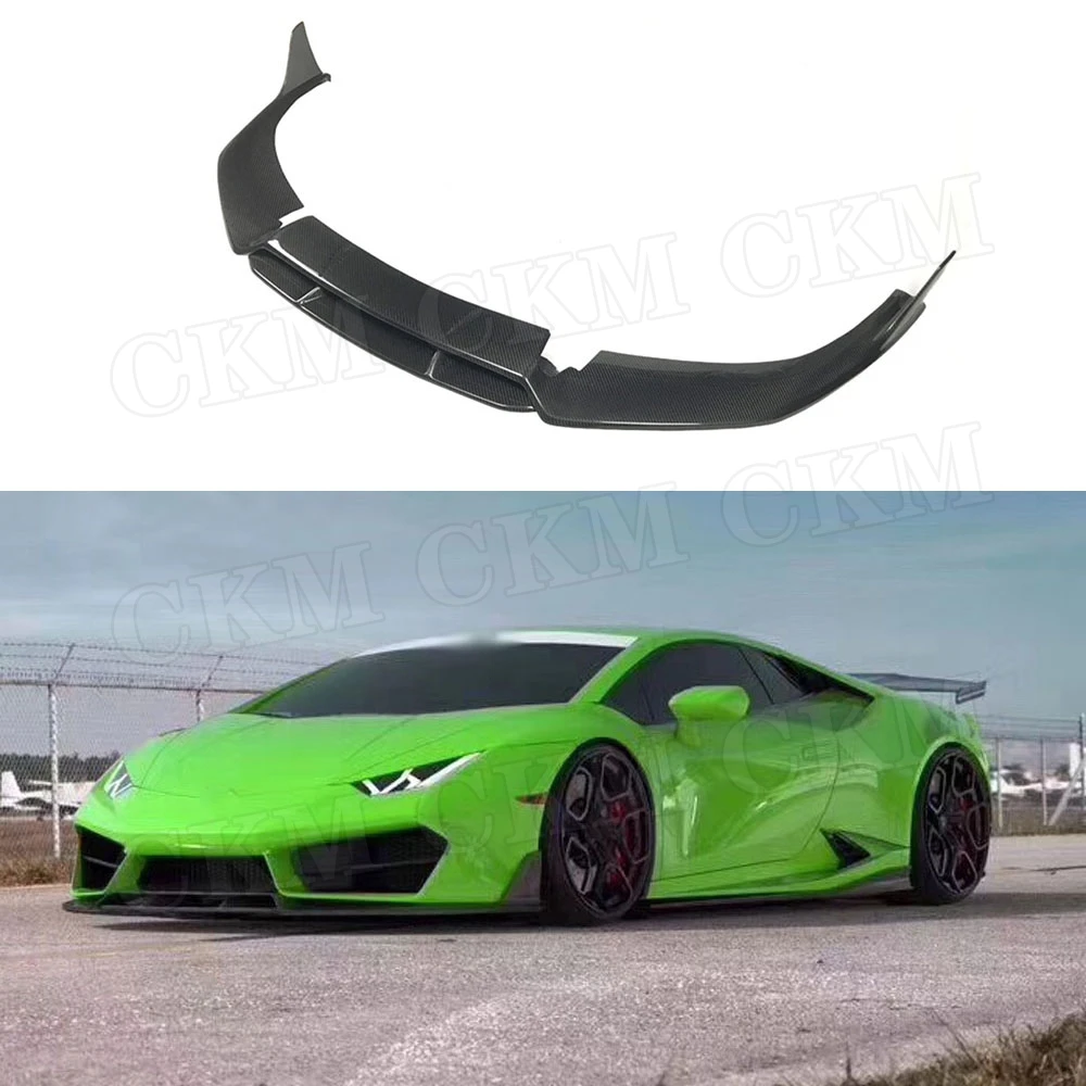 

Dry Carbon Fiber Front Bumper Lip Chin Spoiler Aprons Case For Lamborghini LP580 LP610